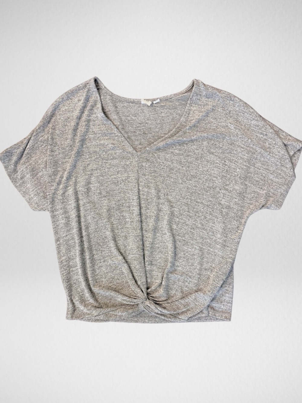 Heather Gray Knot Tie Front Women's Shirt - GAP - Size Medium